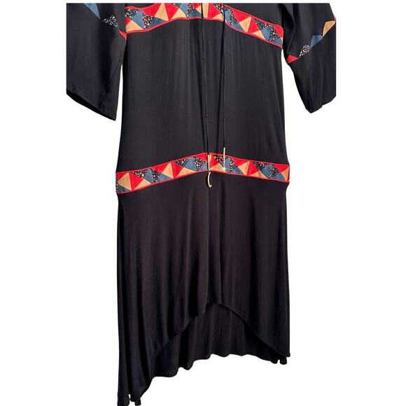 Liberty Garden Black Faux Suede Trim Midi Whimsigoth FantasY2K Dress medium - Picture 7 of 11